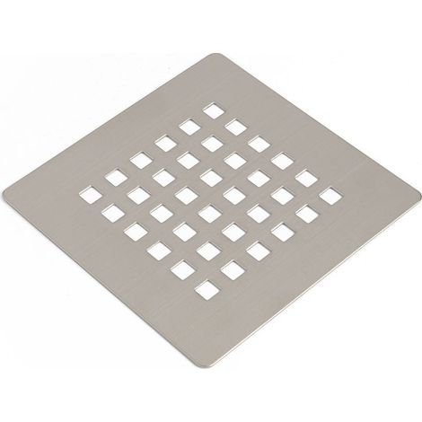 Kiamami Valentina – Grille d'écoulement de douche 132x132mm – Acier inoxydable chromé – Épaisseur 1,2mm – Compatible receveurs Muse