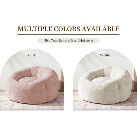 Fauteuil Poire Rond Grand Modenuit pour Salon et Chambre, Confort Ample et Stabilité Renforcée (1/5)