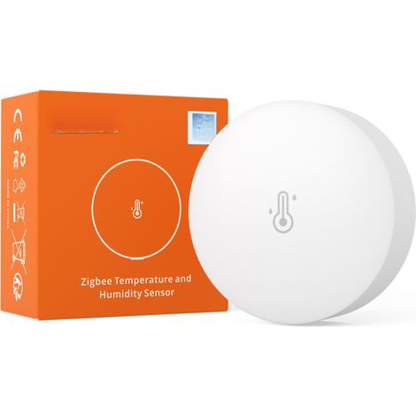 Temperatur- und Feuchtigkeitssensor, Alarmfunktion, kompatibel mit Google Home, Zigbee (Gateway erforderlich)