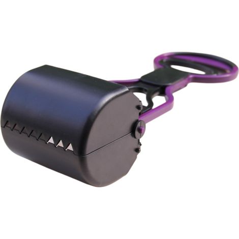 Ramasse-crottes violet pour animaux de compagnie, utilisable d'une seule main - Ramasse-crottes portable en plastique sans contact, clip facile à utiliser pour le nettoyage (1/5)