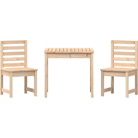Mesa y sillas de jardín 3 piezas madera maciza de pino vidaXL (1/5)