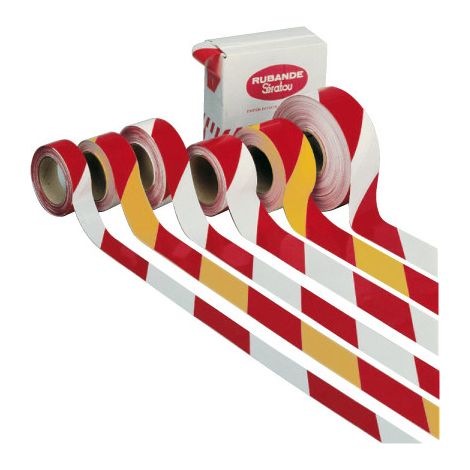 Ruban de chantier haute résistance LOT DE 10.- Jaune et rouge - Largeur de 50 mm