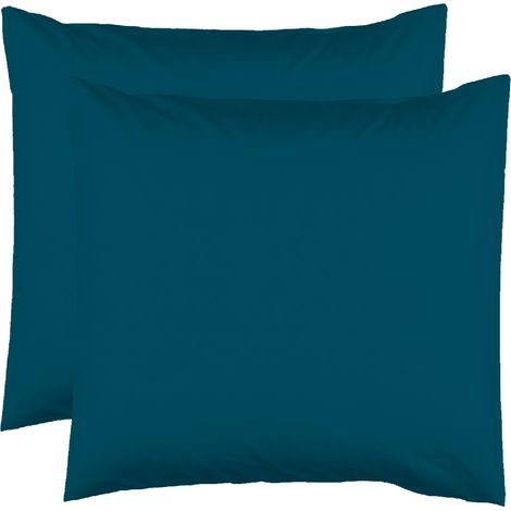 2 Taies d'Oreiller 63 x 63 cm - Bleu Canard