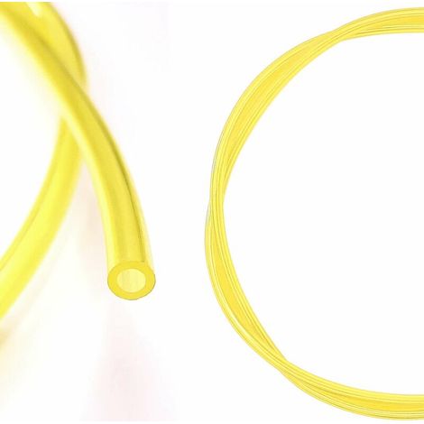Durite essence 3mm intérieur x 5,5mm x 1m silicone jaune transparent tondeuse tracteur débroussailleuse tronçonneuse tuyau carburant (1/2)