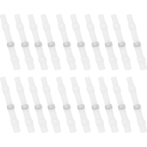 50 Stück Lötverbinder, wasserdichte, isolierte elektrische Drahtklemmen, wärmeschrumpfende Stoßverbinder zum Crimpen von Drahtverbindungen (Weiß) (Weiß) (1/5)