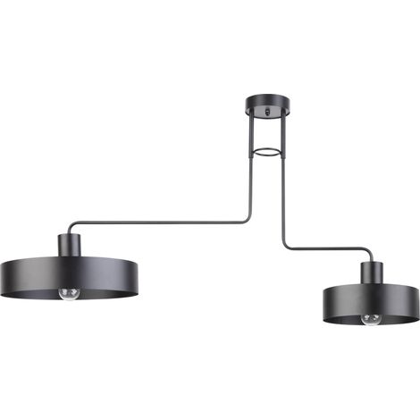 Plafonnier minimaliste noir double 2xE27 Vasco Sigma