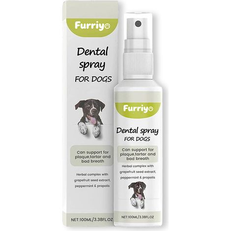 Furriyo Pet Breath Freshening Spray - Freshens breath, cleans the mouth and reduces discoloration in cats and dogs. (1/5)