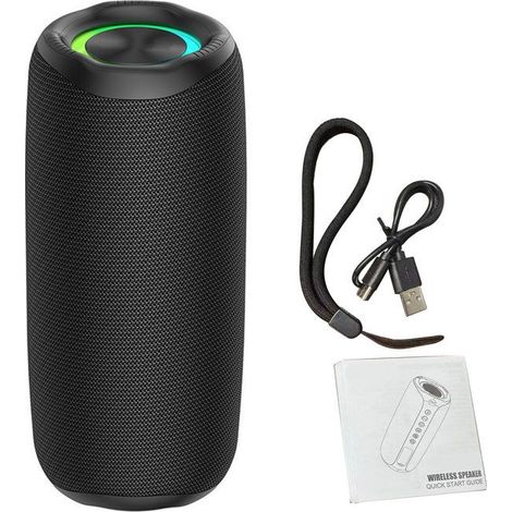BelleRise - Enceinte portable RGB – MP2 – 52mm 360° basses puissantes – fête outdoor – noir (1/5)