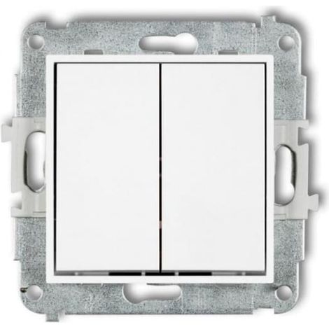 Mini meccanismo interruttore normalmente aperto (due pulsanti senza pittogrammi, alimentazione comune) bianco opaco 25MWP-44.1