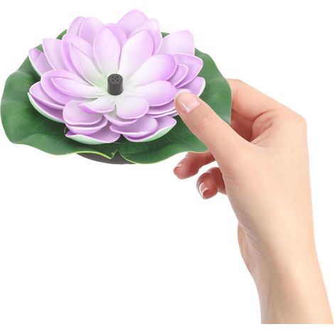 Fontaine Solaire Flottante Lotus pour Aménagement Paysager Extérieur – 7V 1,2W, Plastique ABS Solide, Accessoire Décoratif pour Bassin et Piscine Autonome
