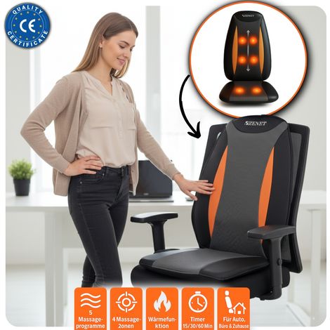 ZENET ZET-824 Shiatsu Massagesitzauflage mit Wärme – Entspannung für Rücken und Schultern (1/5)