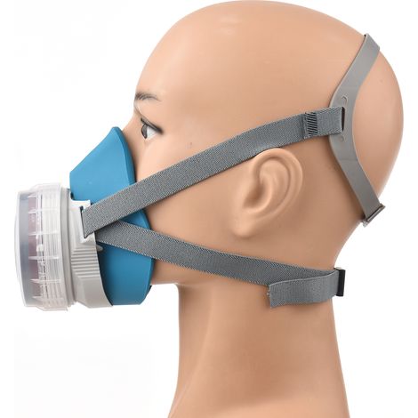Ortviai Masque Respiratoire Réutilisable Demi-Masque en Silicone ABS pour Peinture, Soudure, Ponçage et Travail du Bois
