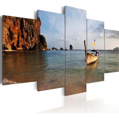 Quadro - Imbarcazione da pesca presso la riva - 200x100 (1/4)