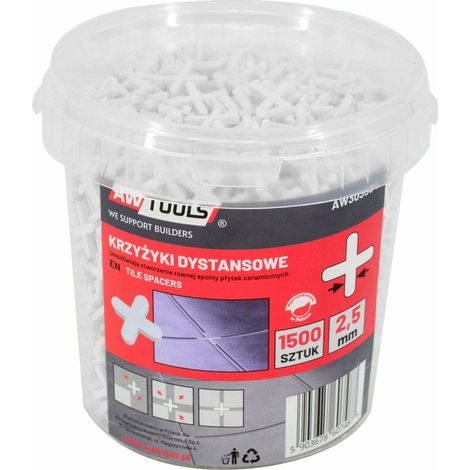 AWTOOLS KRZYŻYKI DYSTANSOWE 3,0mm / 1500szt.WIADERKO (1/2)