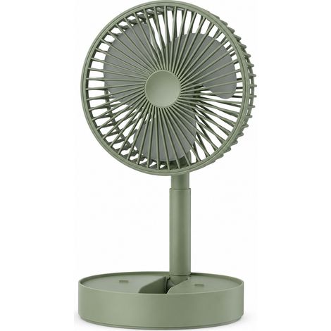 Ventilatore USB portatile pieghevole e telescopico a 3 velocità verde chiaro (1/5)