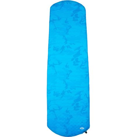 Blaue selbstaufblasende Campingmatte, kompakt und tragbar