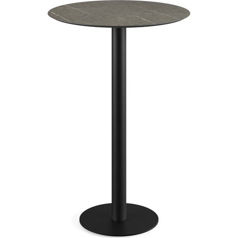Urban mange-debout avec piètement noir + plateau HPL Ø70 cm - Veba