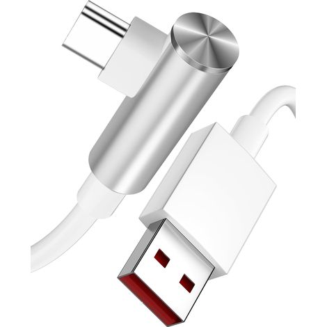 Câble USB C Charge Rapide 120W 6A 1m Coudé 90 Degrés pour Redmi Note 15Pro (1/5)