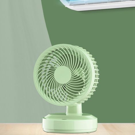USB-Lade-Tischventilator mit Luftzirkulation, leise, tragbar, ideal für Studentenwohnheime, grün, mit beweglichem Kopf (1/5)