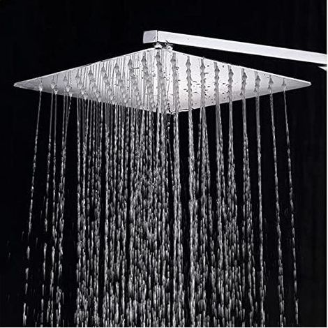 10-Zoll/25 cm großer, feststehender quadratischer Duschkopf, verchromter Diffusor-Duschkopf aus Edelstahl 304, Badezimmerzubehör (1/5)
