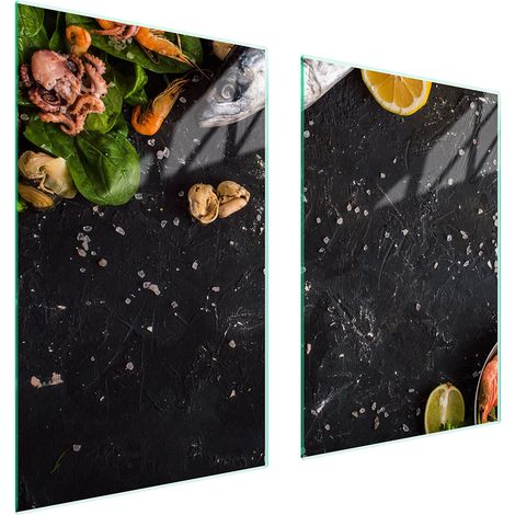 PIASTRA PROTETTIVA IN VETRO PER CUCINA 65x52 PESCE (1/5)