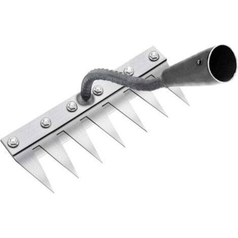 Rateau de Désherbage Outils Jardinage 7 Dents en Acier, Houe Jardinage, pour Désherbage/Ameublissement du Sol/Semis (sans Bâton)