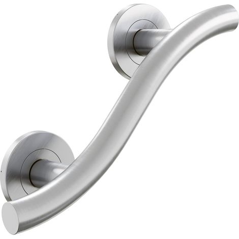 AKW 1200 Series Curved Grab Rail 372mm Length - Brushed Stainless Steel (1/2)