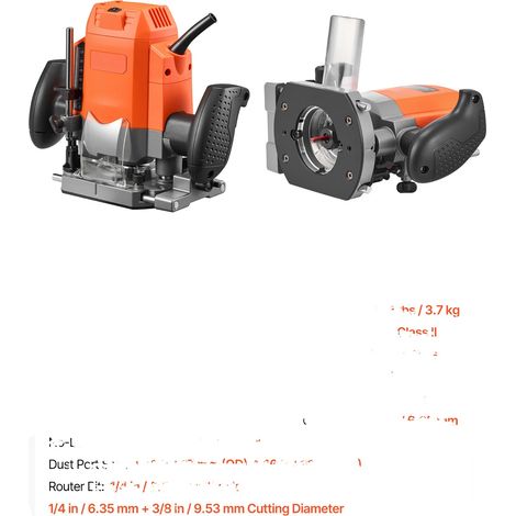 Défonceuse, 1200W de puissance, fonction de démarrage progressif, Base plongeante (1/2)