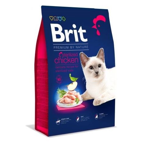 Brit Premium Sterilized Chicken - Trockenfutter für sterilisierte Katzen 1,5 kg