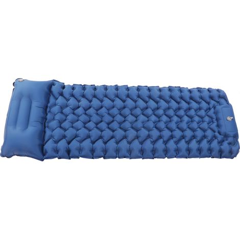 Tapis de sol camping bleu marine léger imperméable matelas gonflable double avec sac de rangement extérieur (1/5)