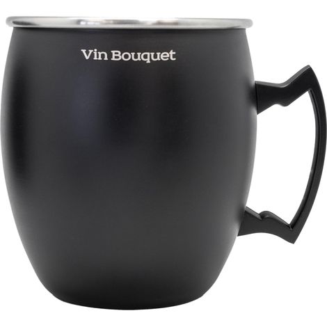 Tasse à cocktail noire de 450 ml, style Moscow Mule, acier inoxydable, résistante et élégante, idéale pour les cocktails et les boissons froides