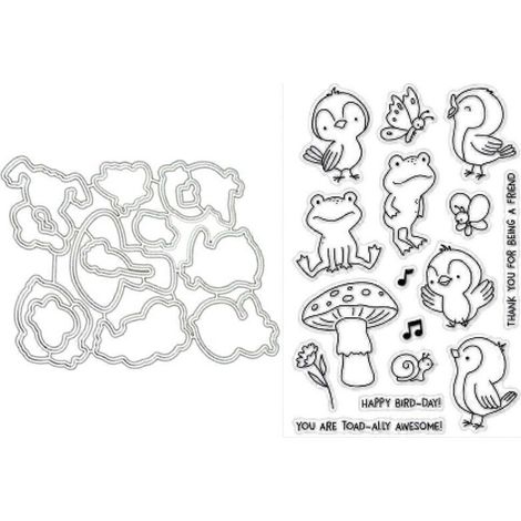 Tampon transparent Animaux de dessin animé avec matrice de découpe. Combinaison de découpes de tampons transparents exquis.