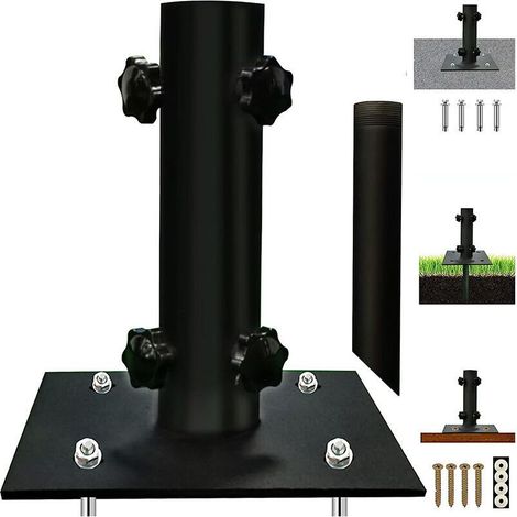 Multifunktionaler Sonnenschirmständer aus Metall für Hof, Garten, Terrasse oder Veranda stabiler, tragbarer Ständer mit Fuß (1/5)