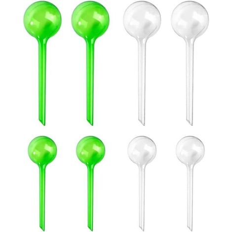 8 Pièces Système d'Arrosage Automatique, Boules d'Arrosage en Plastique et Verre pour Plantes, Distributeur d'Eau Auto-Remplissant (1/3)