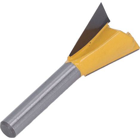 Fraise à rainurer à queue d'aronde, queue de 6,35 mm (1/4"), acier au tungstène allié, revêtement TPFE, haute résistance à l'usure, tranchante, 22,2 mm (7/8") (1/5)