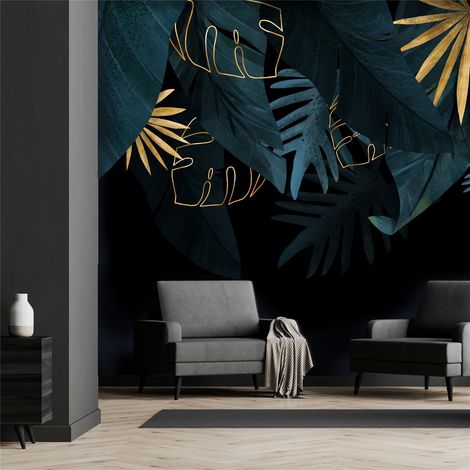 Papier peint Leaves Composition - Second Variant - 400 x 280 cm (1/4)