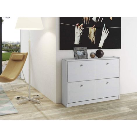 Moblit Tabac  Zapatero 2 trampones  Color Blanco Translucido, Medidas  80 x 110 x 23 cm (Alto, Ancho,Fondo) (1/3)