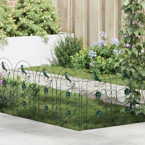 Gartenzaun 5 pcs Grün Stahl