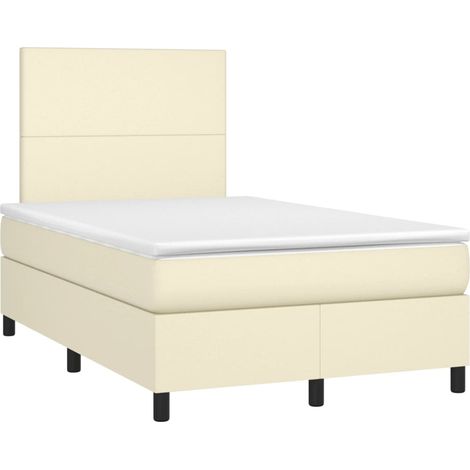 Cama box spring con colchón cuero sintético crema 120x200 cm vidaXL (1/5)