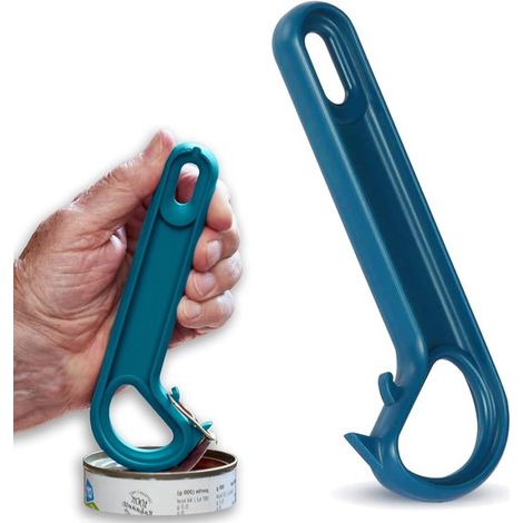 Apriscatole ad anello a forma di J per anziani ergonomico antiscivolo (blu) (1/5)