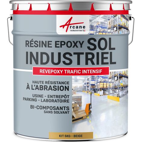Zwei-Komponenten-Industrie-Epoxid-Beschichtung - REVEPOXY TRAFIC INTENSIF - Beige RAL 1001 - kit 5kg bis zu 10m² für 2 Schichten (1/5)