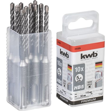 KWB HB5 SDS Plus Hammerbohrer, 115/50 mm, Ø 5 mm, 10 Stück (1/2)