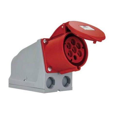 PCE 917-6v toma de corriente mural rojo gris 400 V 16 A 7 clavijas