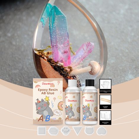 DIY Transparent Epoxy Resin AB Kit: Odorless, Quick-Drying, and Curing Crystal Epoxy Resin -- BIEMMEDUE (1/5)