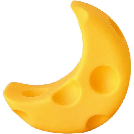 Ortviai Veilleuse en forme de lune en vinyle – LED chaude, interrupteur tactile unique, 10,5 x 11 x 5 cm, 90 g (1/5)