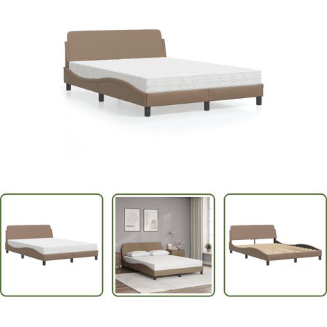 Matelas en mousse - Lit avec matelas Dover cappuccino 120x200 cm similicuir (1/5)