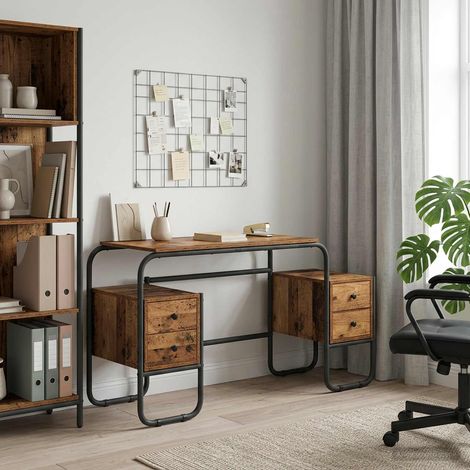 vidaXL Bureau avec rangement Bois ancien 145 x 50 x 75 cm (1/5)