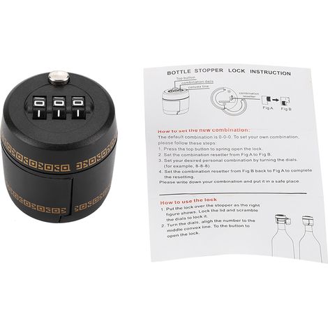 法语标题:Bouchon à vide en plastique avec verrou à combinaison pour bouteilles de vin, sceau étanche à mot de passe, bouchon de scellage réutilisable (1/5)