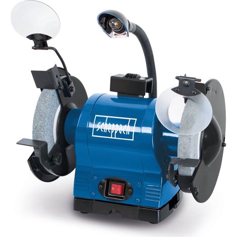 Doppelschleifer BG200 Scheppach mit Induktionsmotor und Arbeitslampe 230V 550W - Ø200 mm Stein K36 / K60 Funkenschutz Werkstückauflage & Schleifsteinabrichter int. Wasserbehälter (1/5)