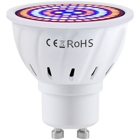 Lot de 2 lampes GU10 7W à 80 LED pour la croissance des plantes d'intérieur, légumes et fleurs.-AquaForge (1/4)